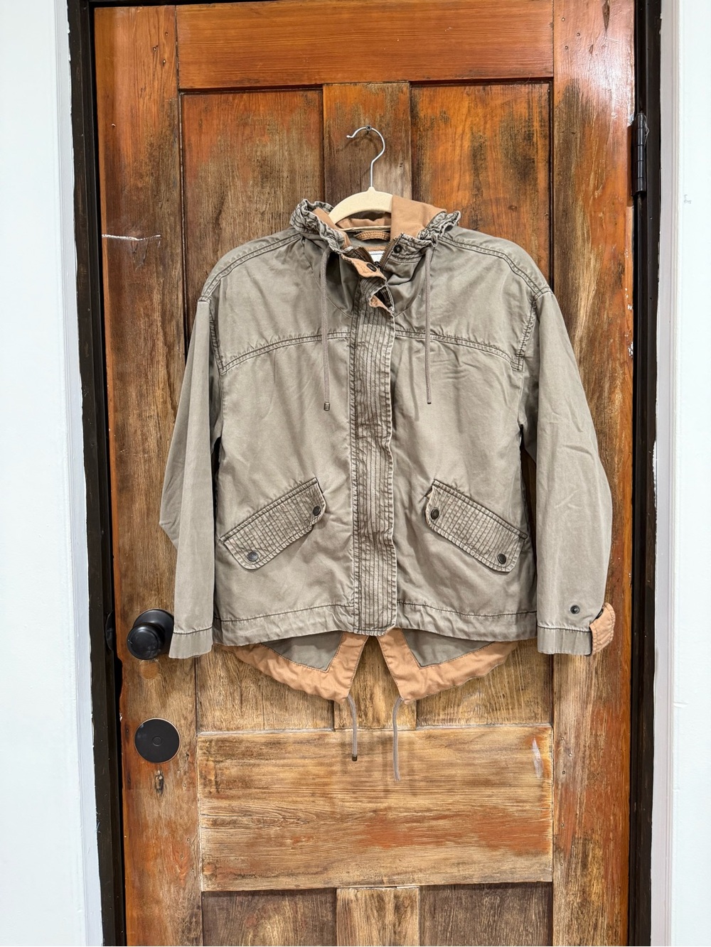 Men's Casual Hooded Utility Jacket - Khaki
